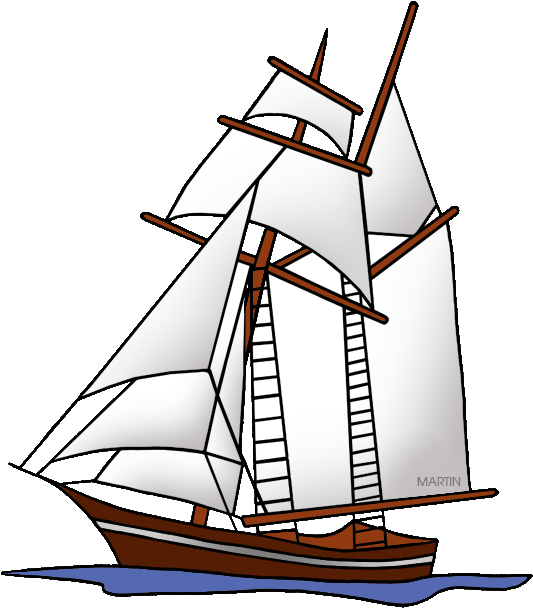 Schooner - Tallship Clipart (573x648)
