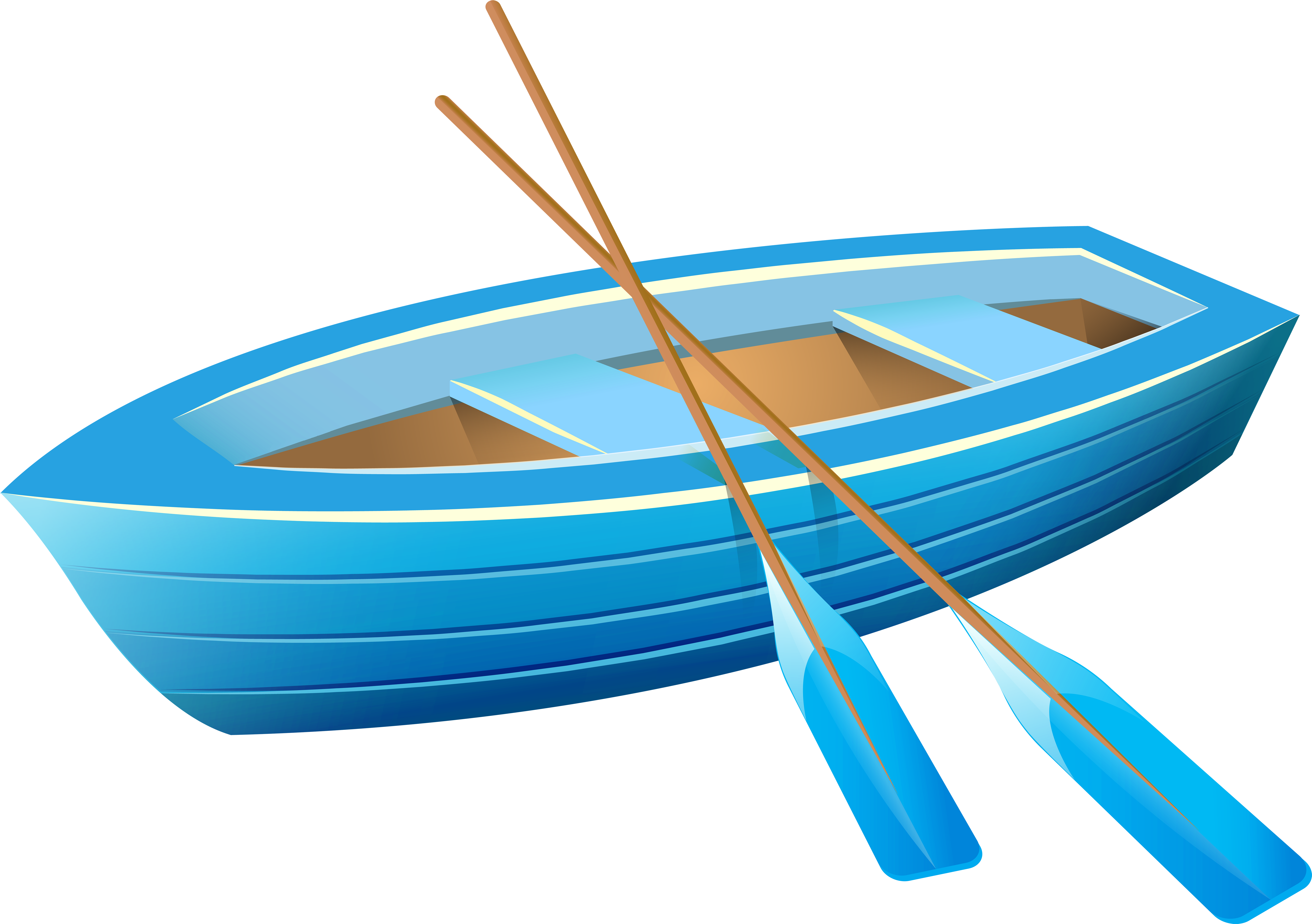 Blue Boat Transparent Png Clip Art Image - Boat Clipart Png (8000x5634)