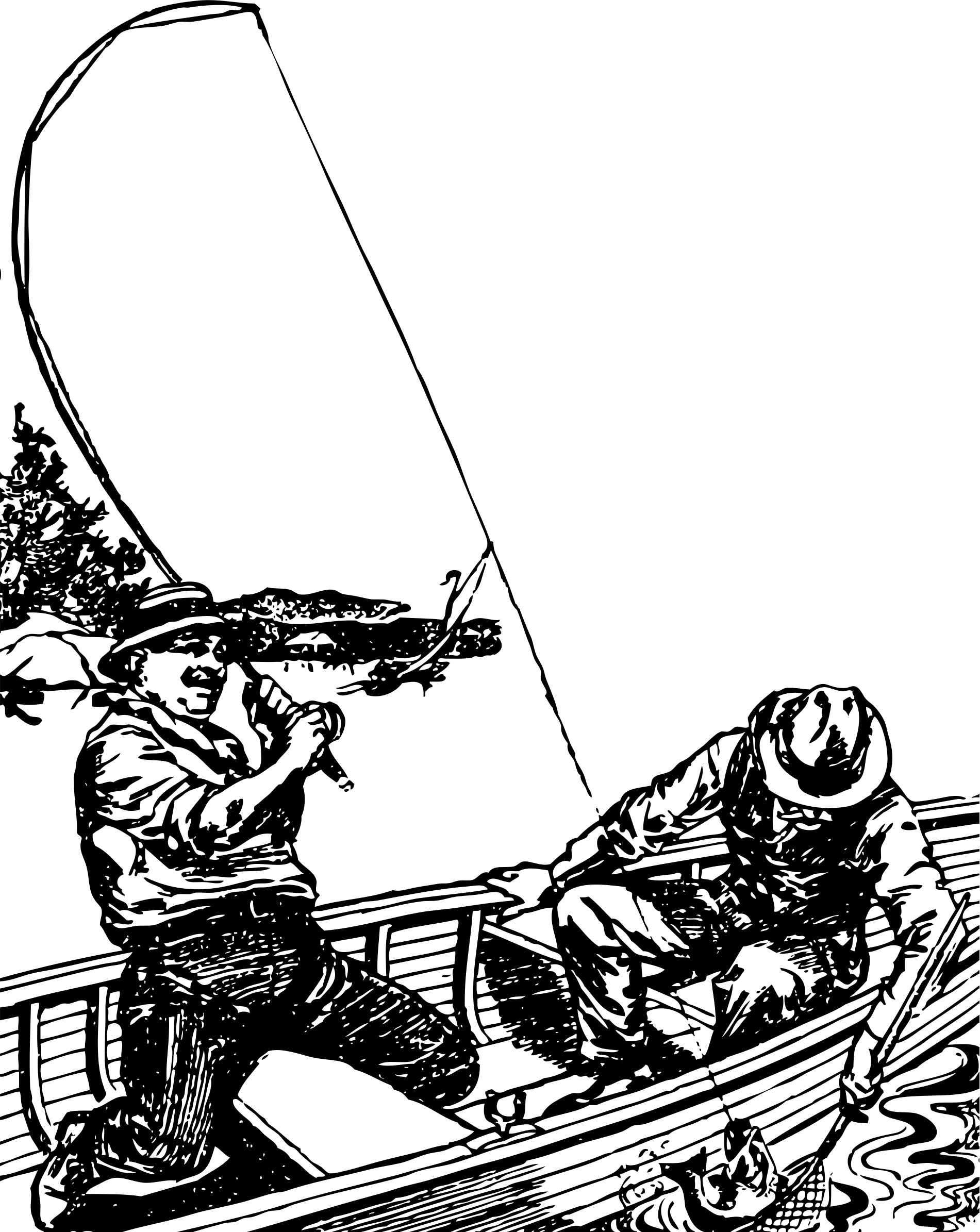 Big Image - Fishery Clipart Black And White (1901x2390)