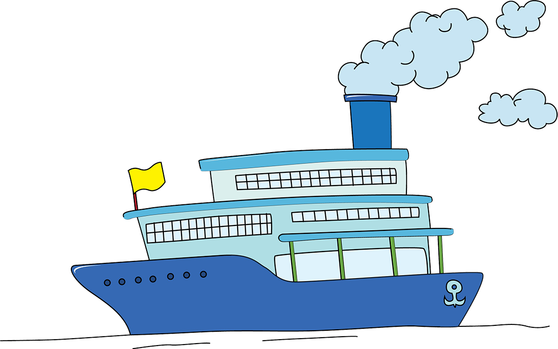 Cruise Ship Drawing Clip Art - Cartoon Ship Drawing (1134x709)