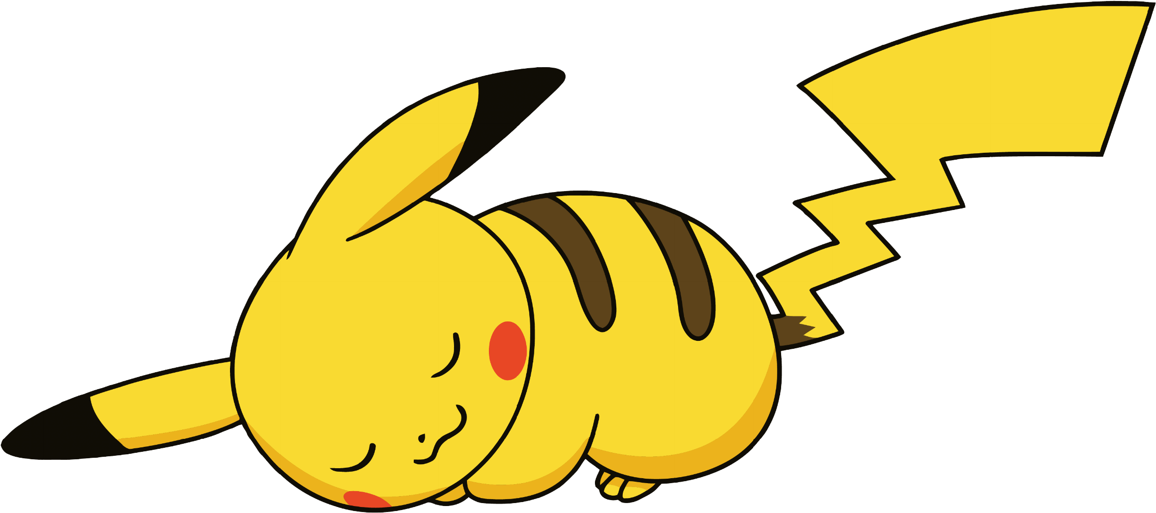 More Like Mudkip By Neuro- - Sleeping Pikachu (2396x1184)