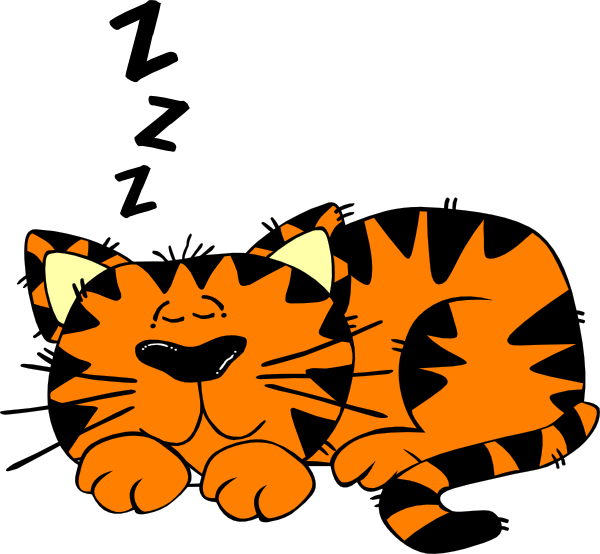 Sleeping Cat 1 Clip Art Clip Art - Sleepy Cat Clipart (600x554)