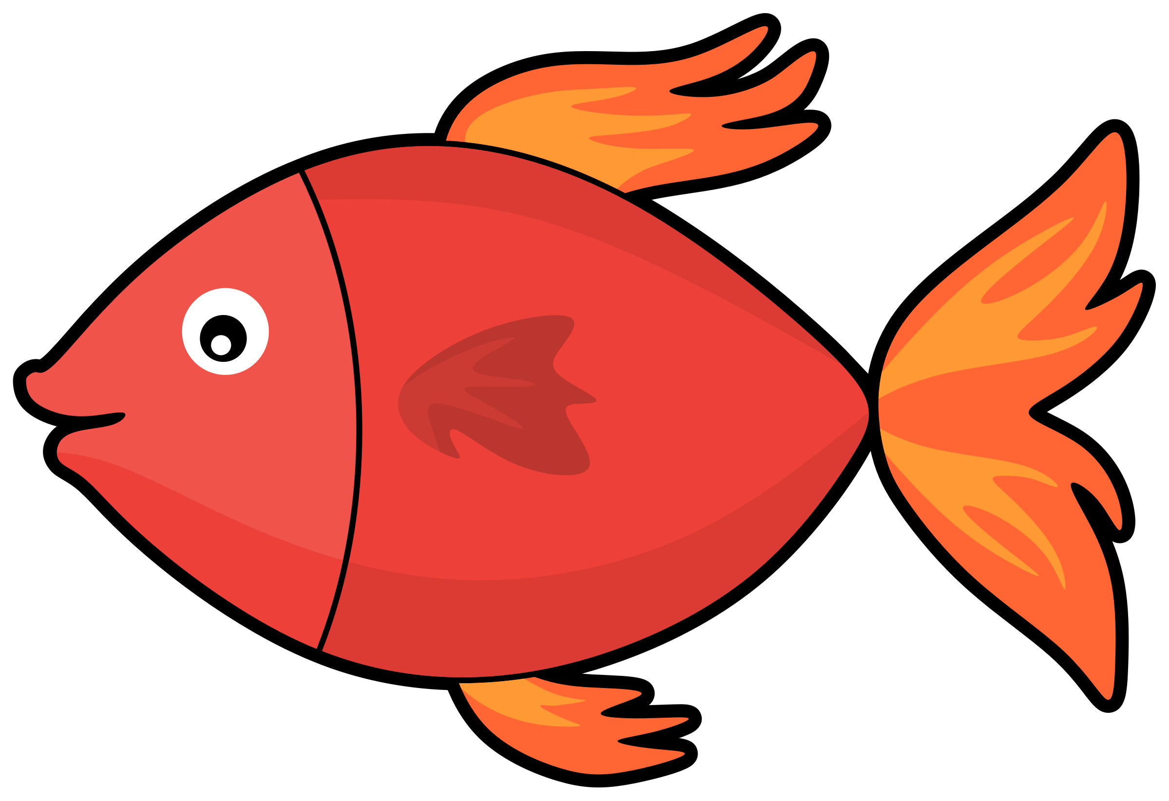 Cartoon Clipart Cartoon - Cartoon Fish (2400x1645)