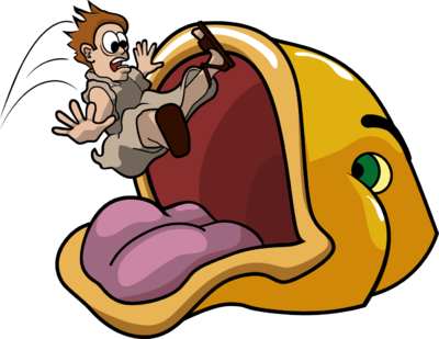 Image Jonah Swallowed By Fish Clip Art Christart Com - Jonah And The Whale Clip (500x386)