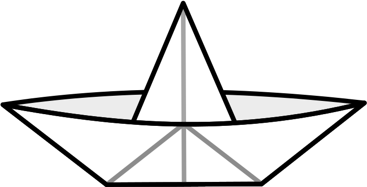 File - Paperboat - Svg - Boats Clipart Black And White (1280x731)