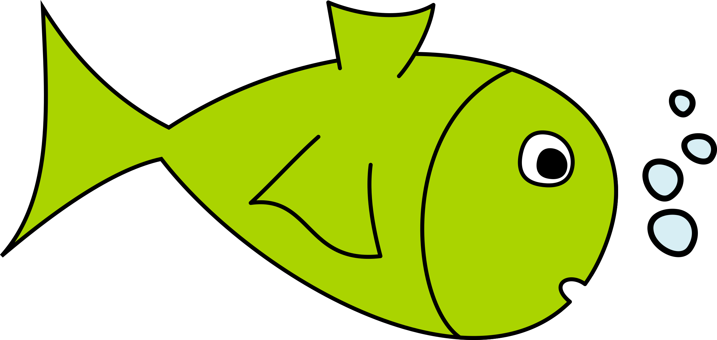 Simple Cartoon Fish (2400x1139)