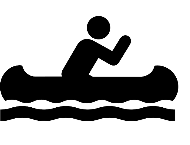 Canoe Acsess Black Clip Art At Clker - Zazzle Canoeing Symbol Keychain (640x480)
