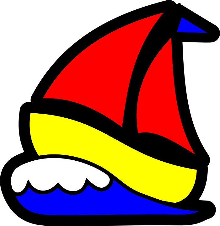 Sailboat Waves Sails Red Sea Water Ocean Boat - Sail Boat Clip Art (701x720)