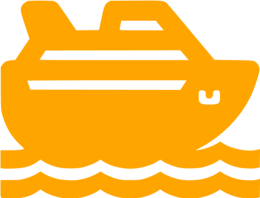 Orange Cruise Ship Icon - Crucero Png (512x512)