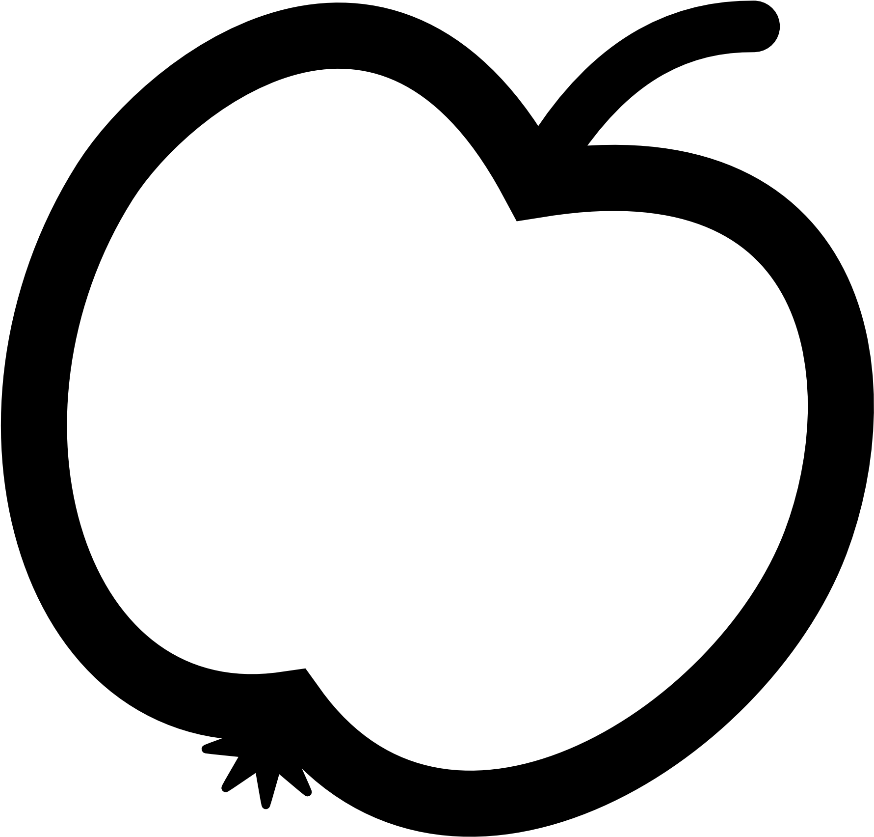 Vector Graphic Clip Art - Black And White Apple Clipart (1979x1979)