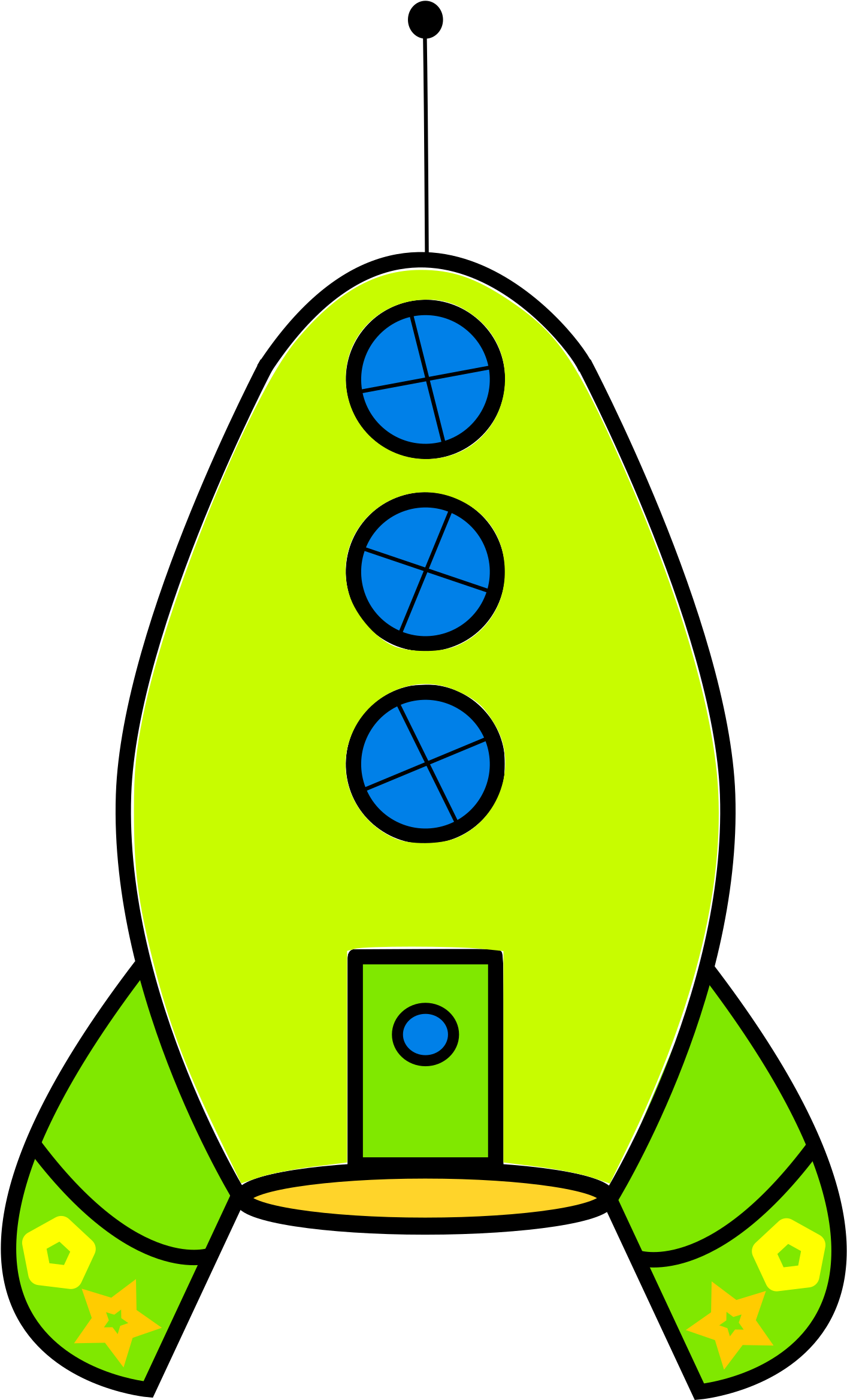 Free Simple Lime Green Rocketship Clip Art - Rocketship Clip Art (1697x2400)