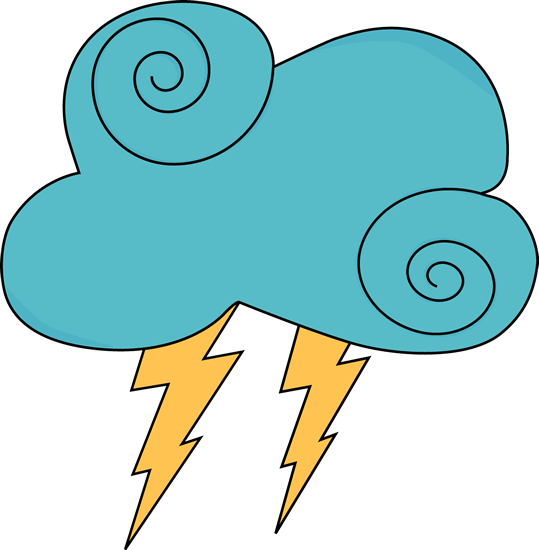 Dark Blue Swirly Cloud And Lightning - Raining Clouds Clip Art (539x550)