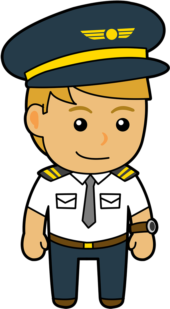 Airplane Clipart Captain - Pilot Clipart (800x1209)