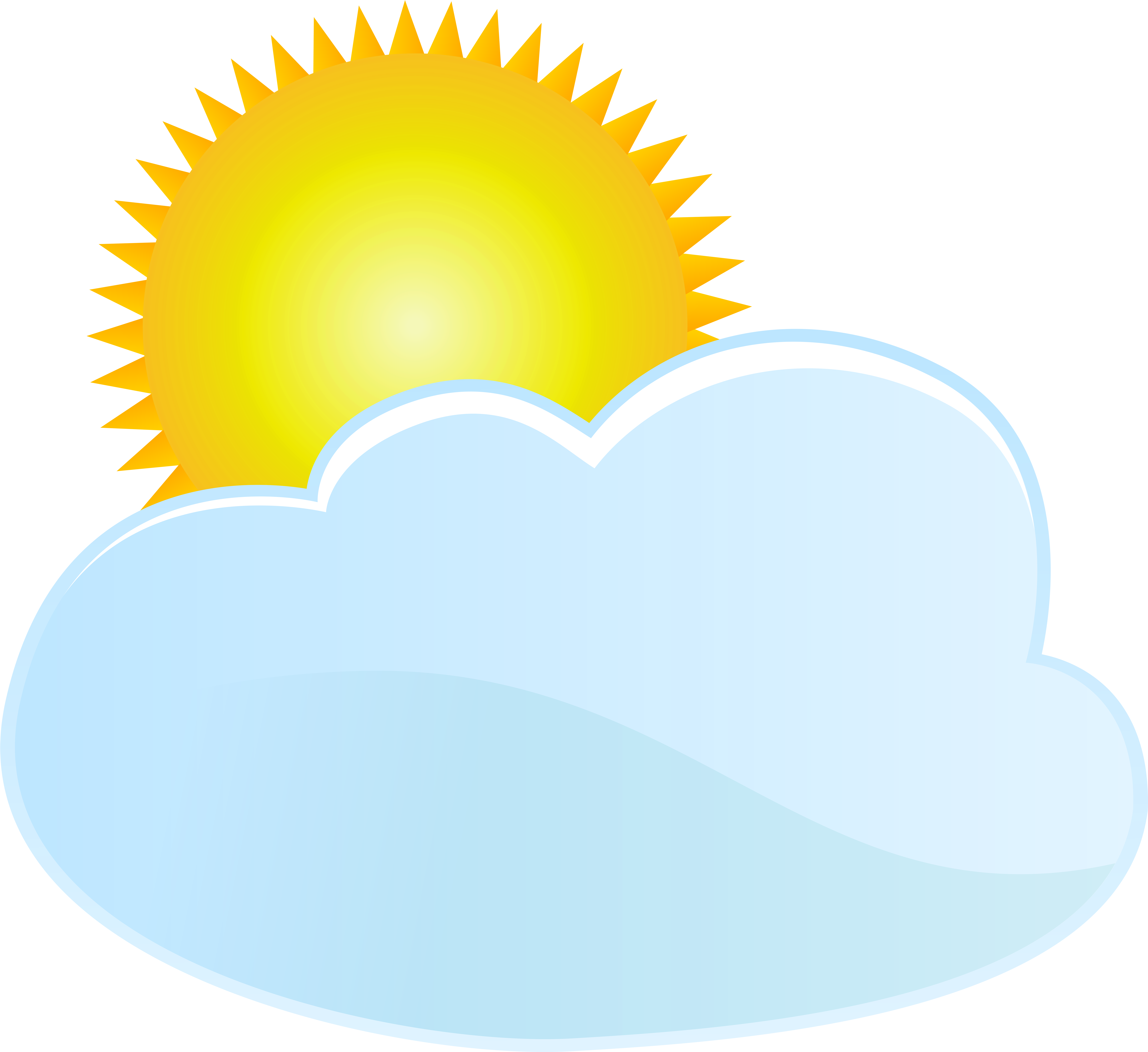 Cloud And Sun Weather Icon Png Clip Art - Cloud And Sun Weather Icon Png Clip Art (8000x7335)