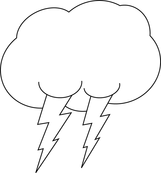 Black And White Lightning Cloud - Lightning Black And White (550x591)