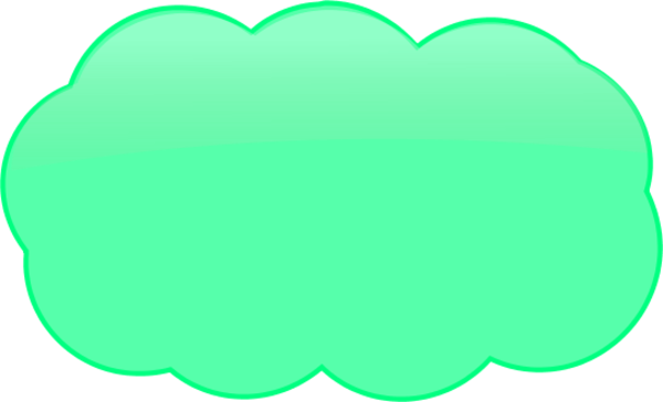 Thinking Cloud Logo Clipart - Green Thought Bubble (600x364)