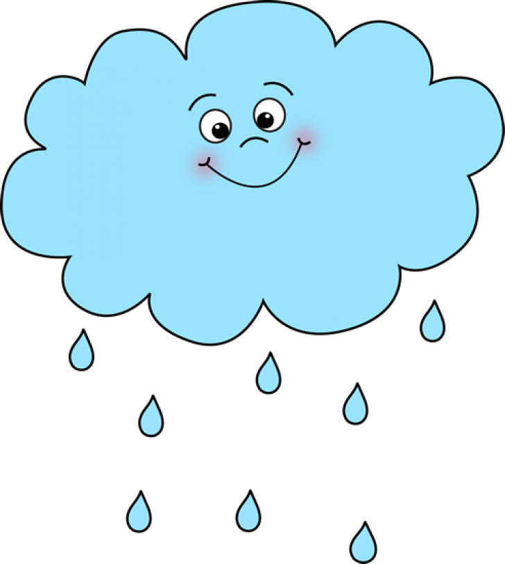 Happy Rain Cloud - Cartoon Picture Rain Cloud (728x812)