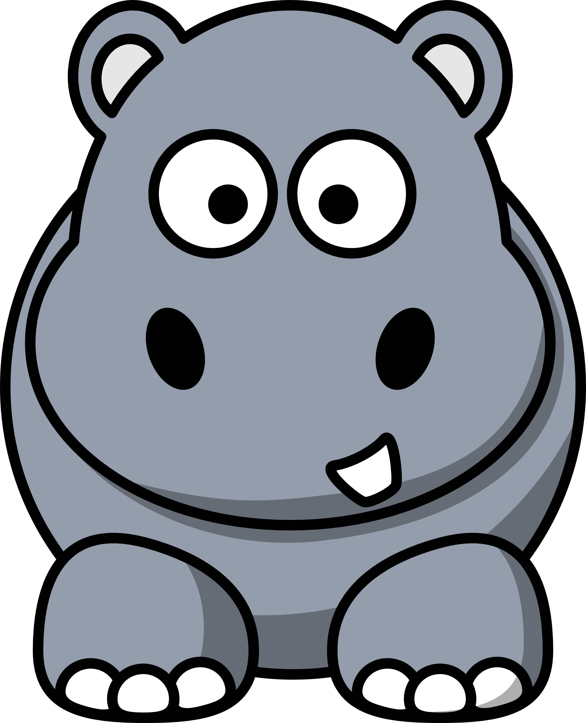Image Of Baby Hippo Clipart 5 Hippo Clip Art At Vector - Cartoon Animals (1979x2443)