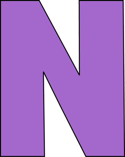 Purple Letter N - Clip Art Letter N (439x550)