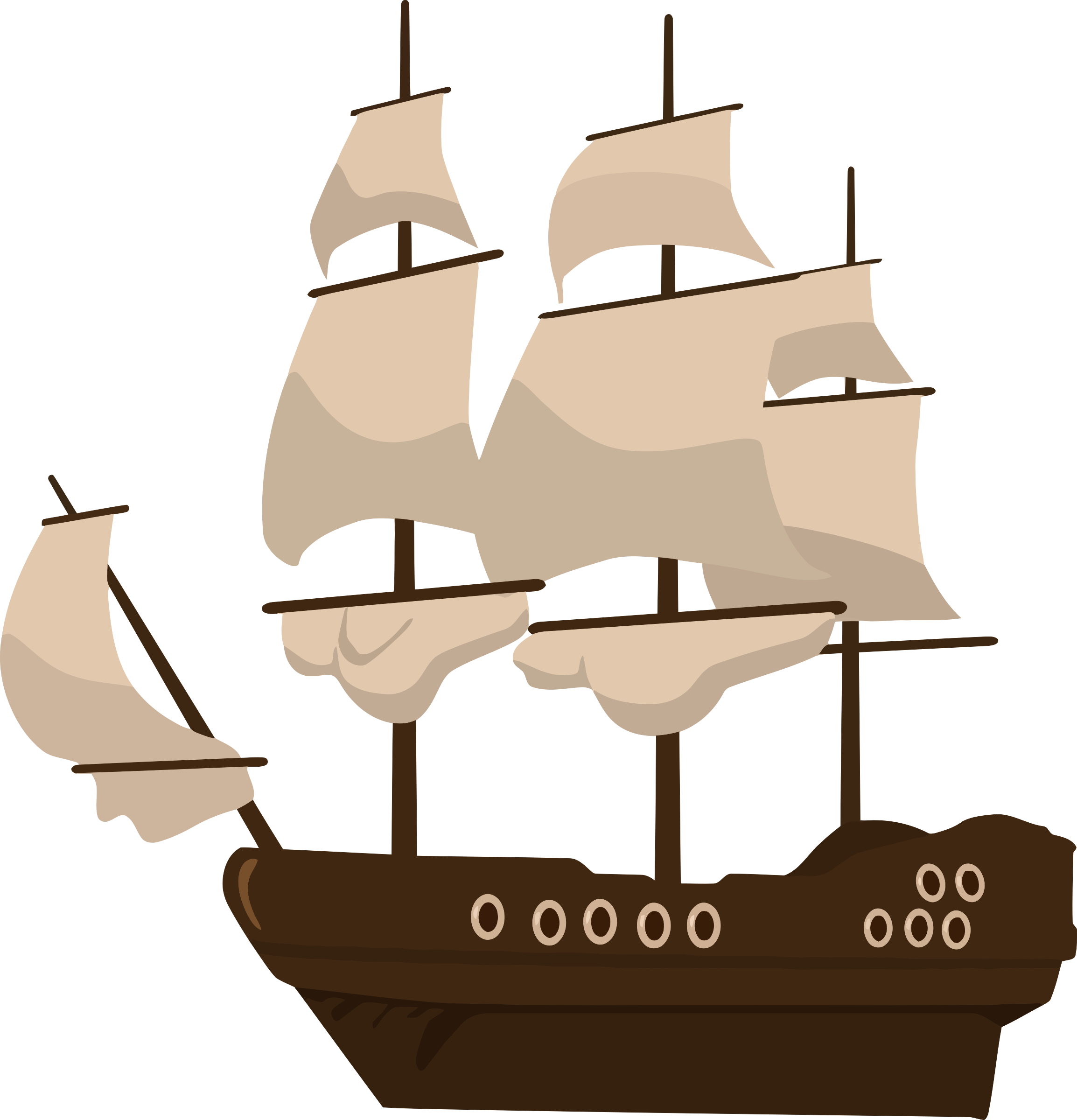 Big Image - Pirate Ship Clip Art (2308x2400)