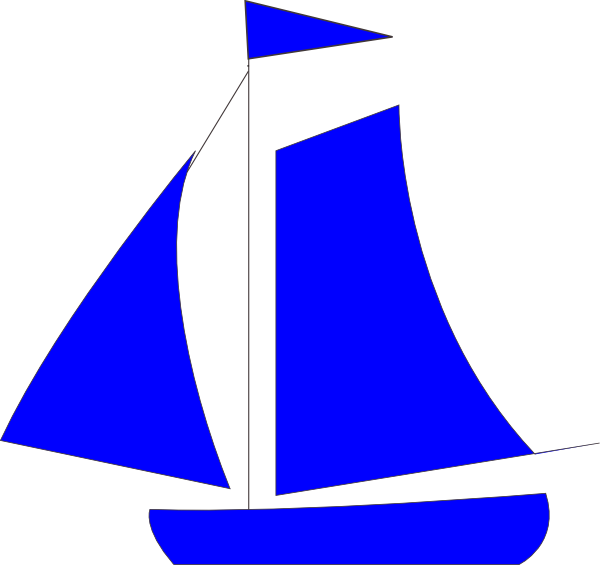 Blue Sail Boat Clip Art - Clip Art (600x565)