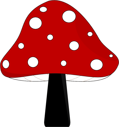 Download - Black And Red Mushroom (410x435)