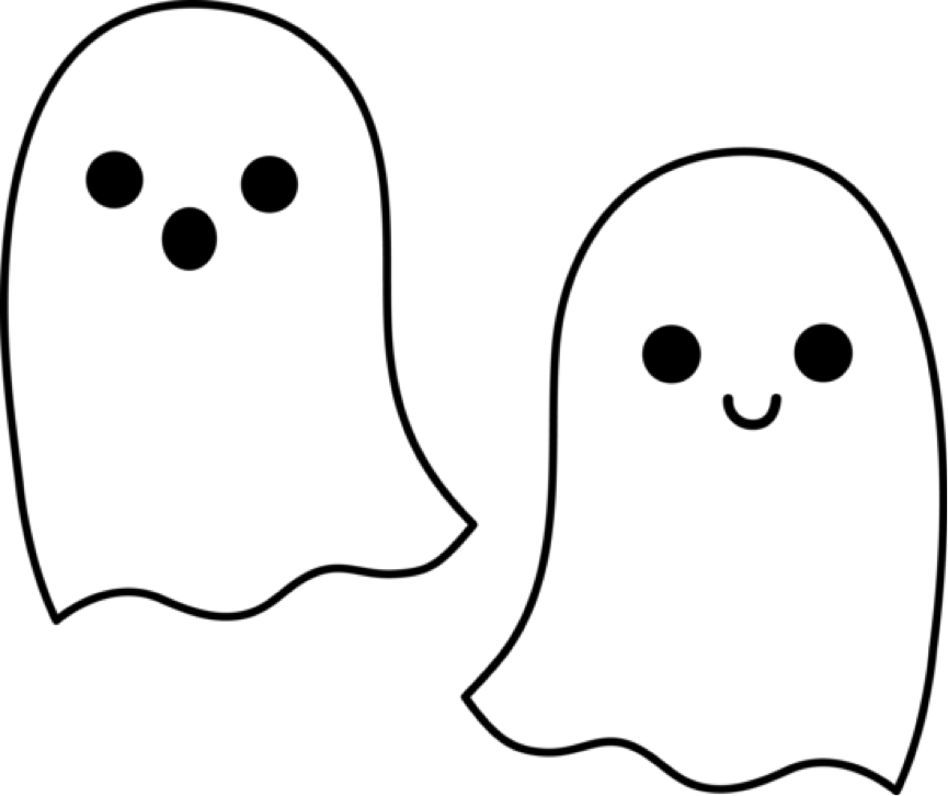 Ghost Outline Clip Art - Cute Tapety (865x726)