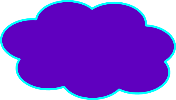 Purple Cloud Clip Art At Clker - Blue Cloud Clipart (600x342)