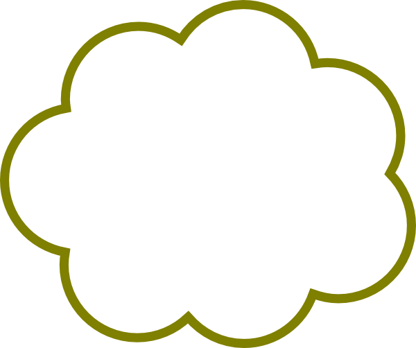 Green Cloud Clip Art - Thought Cloud (600x502)