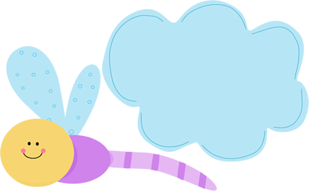 Purple Dragonfly And Cloud - Clip Art (450x278)