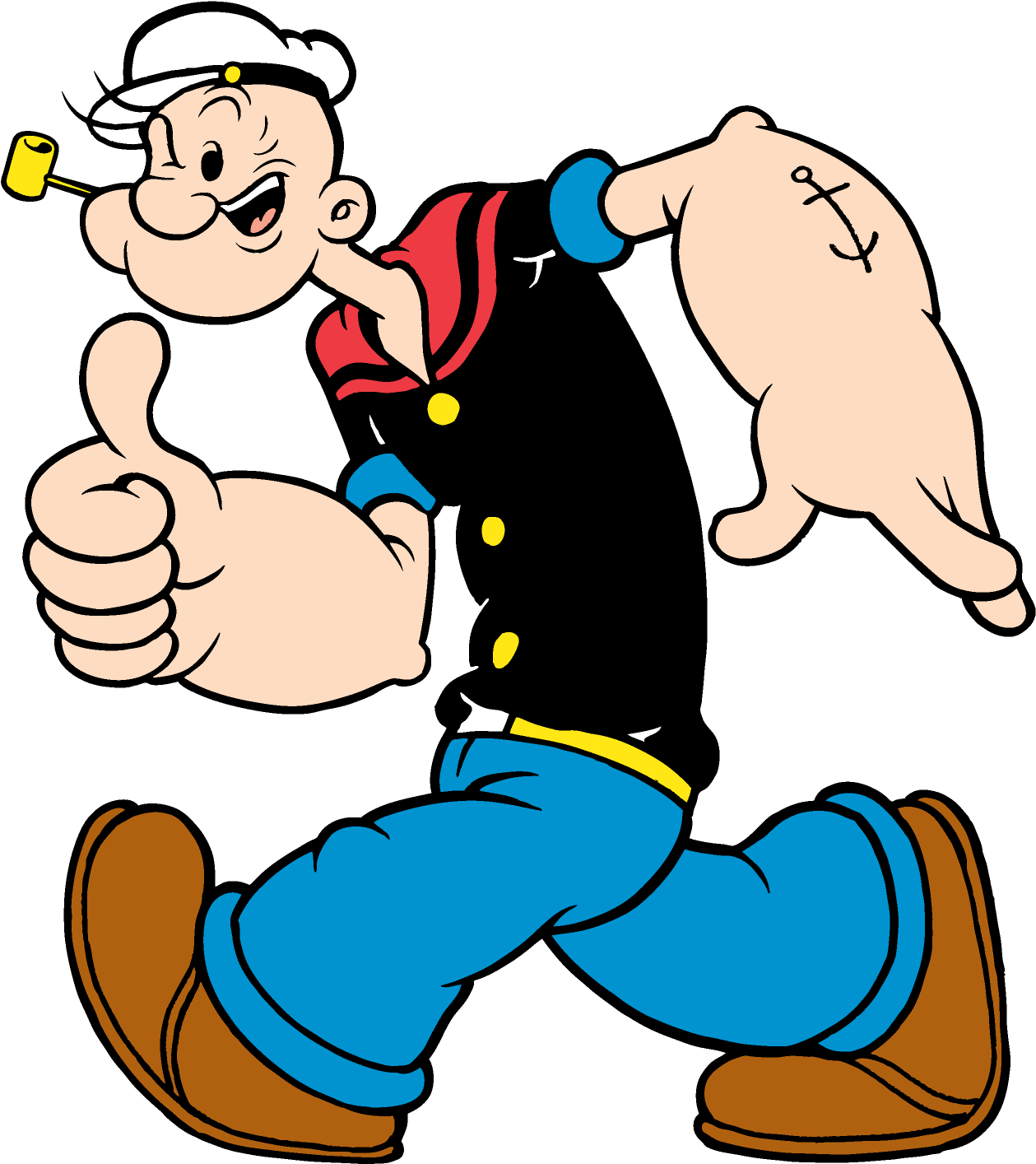 Popeyes Spinach Clipart - Popeye Cartoon Png (1271x1457)