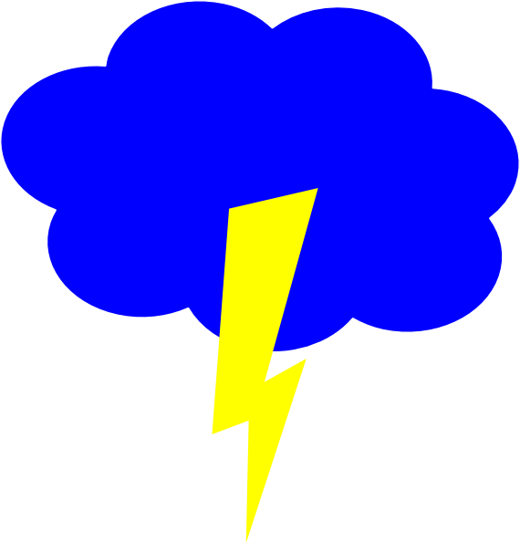 Clouds And Lightning Clipart (570x595)