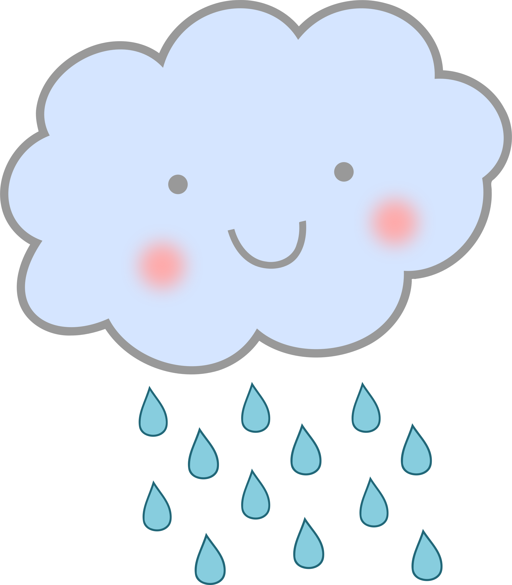 Rain Cloud Clipart - Cartoon Rain Cloud (2100x2400)