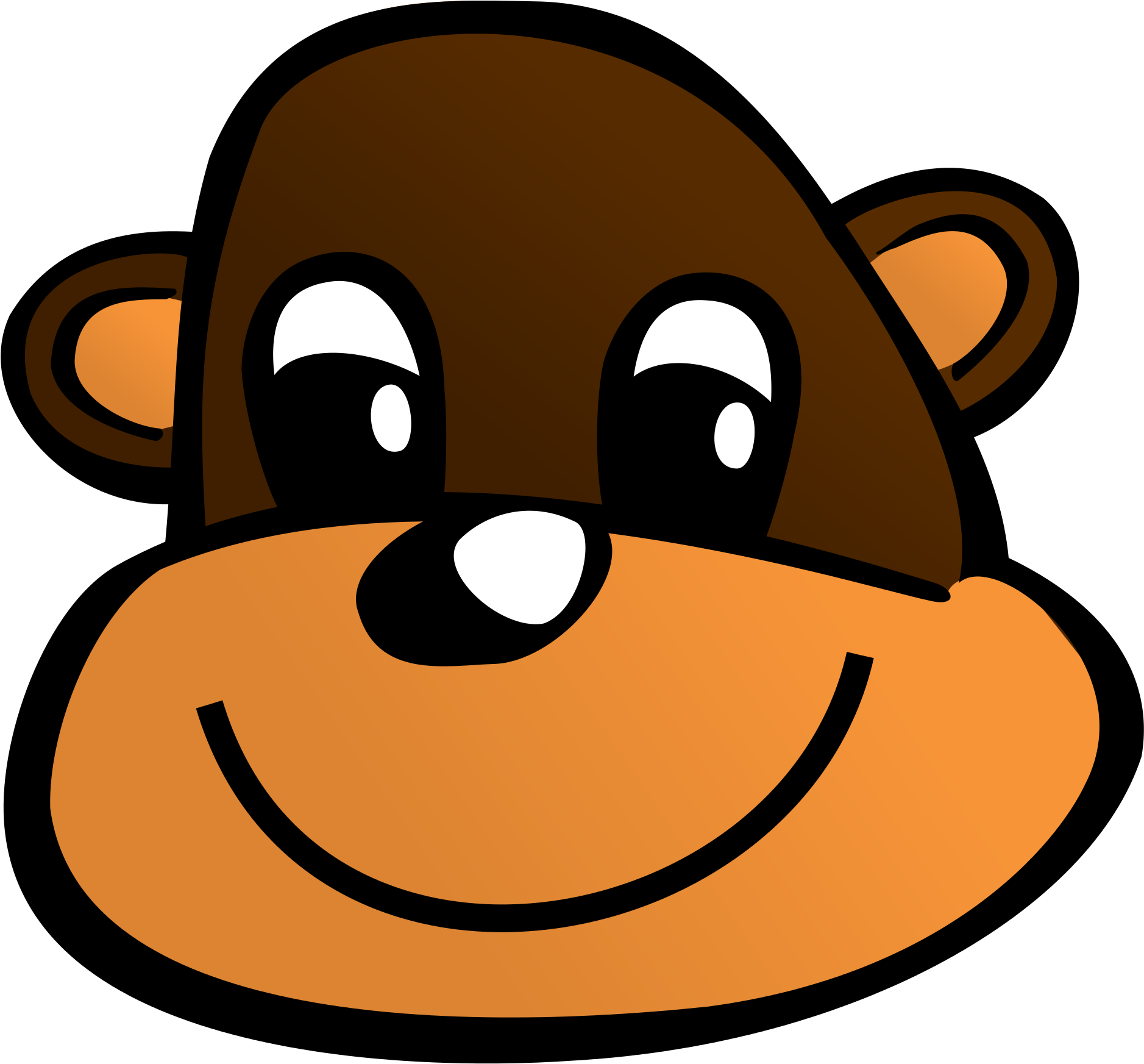 Open - Cartoon Monkey Head (2000x1818)