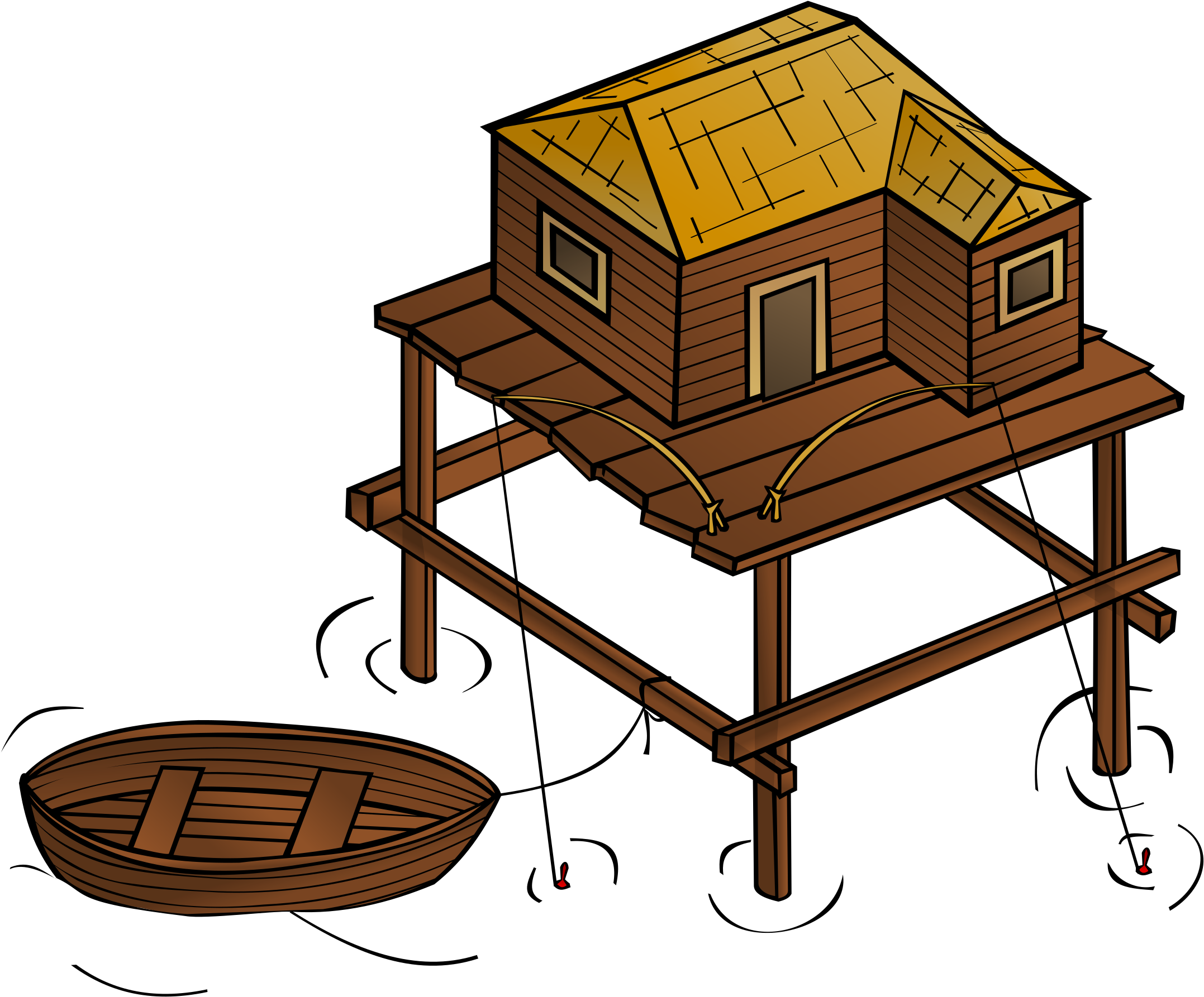 Big Image - Stilt House Clipart (2400x2400)