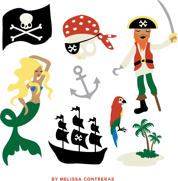 Pirate Clip Art Free Gift From Melissa Contreras - Pirate Clip Art Free Gift From Melissa Contreras (616x623)