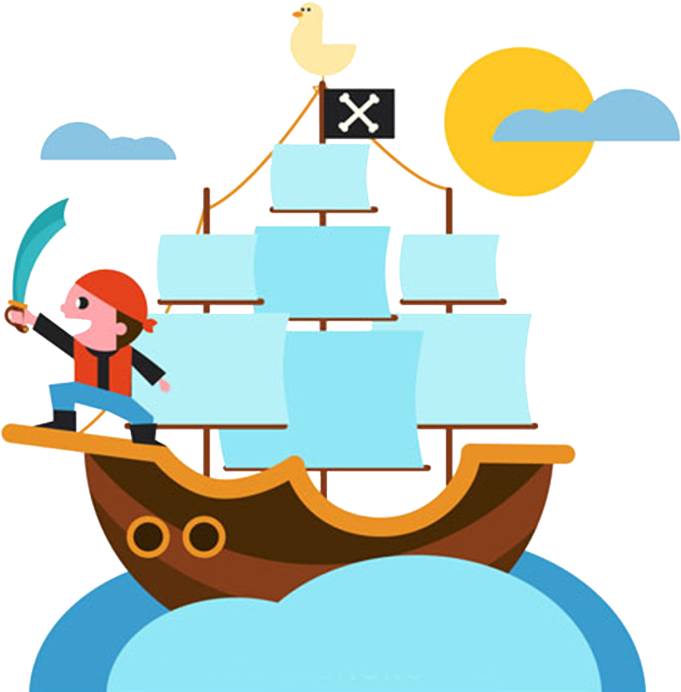 Cartoon Ship Piracy Illustration - Illustration (1024x1024)