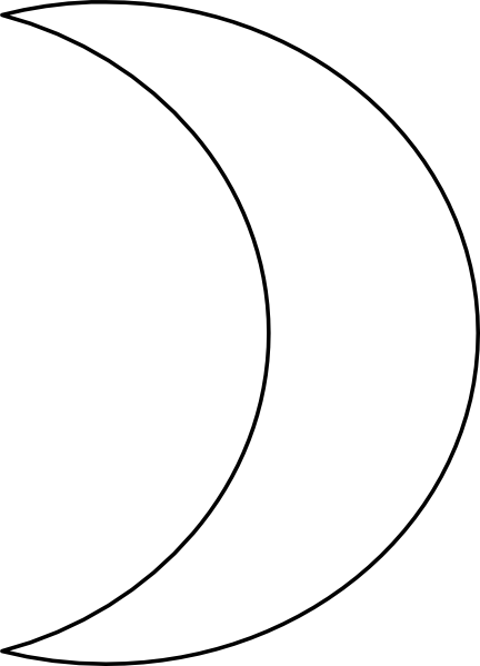 Moon Clipart Outline Free Images - Moon Clipart Black And White (432x599)