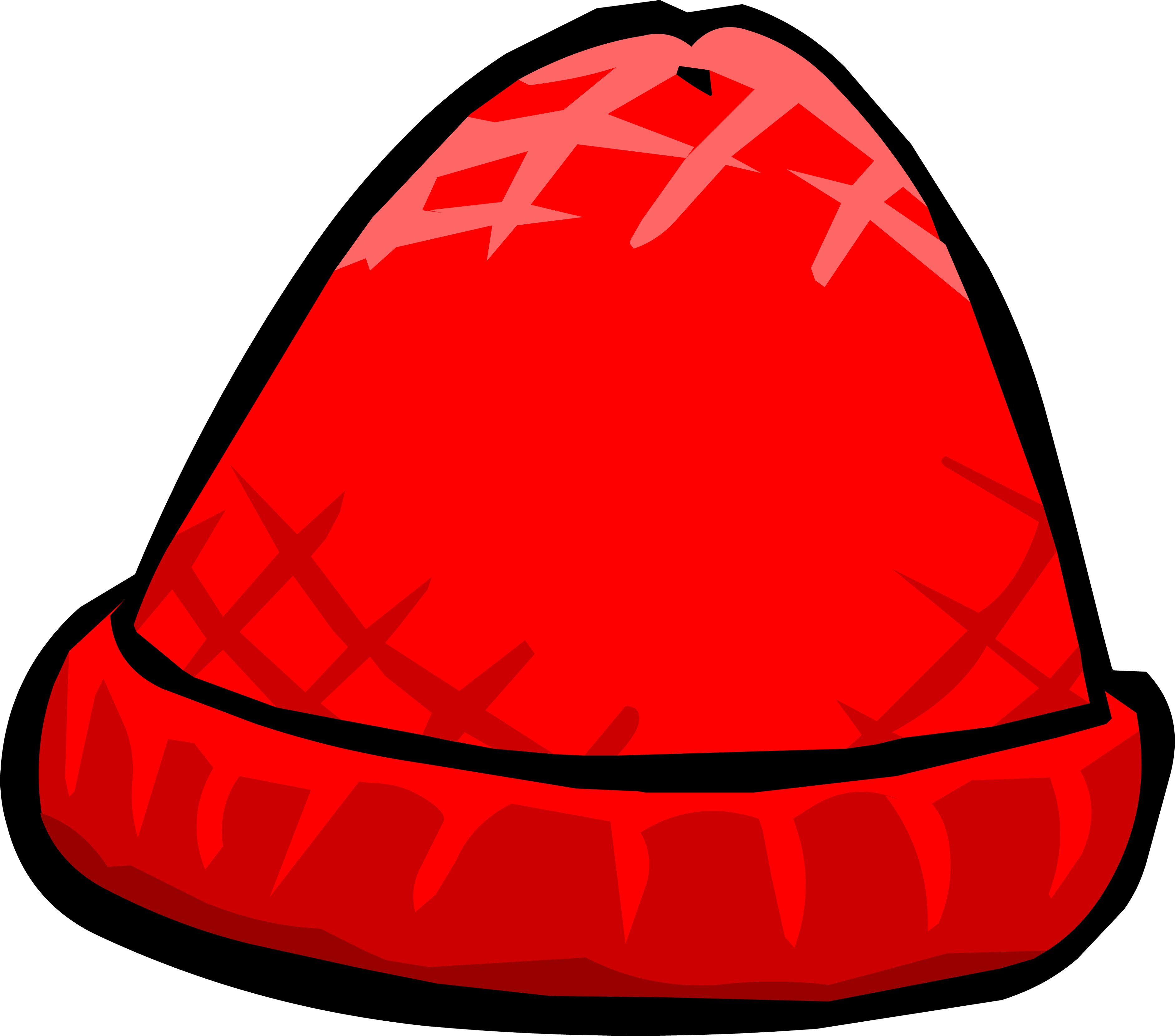 Tuque Clipart - Club Penguin Red Hat (3765x3320)
