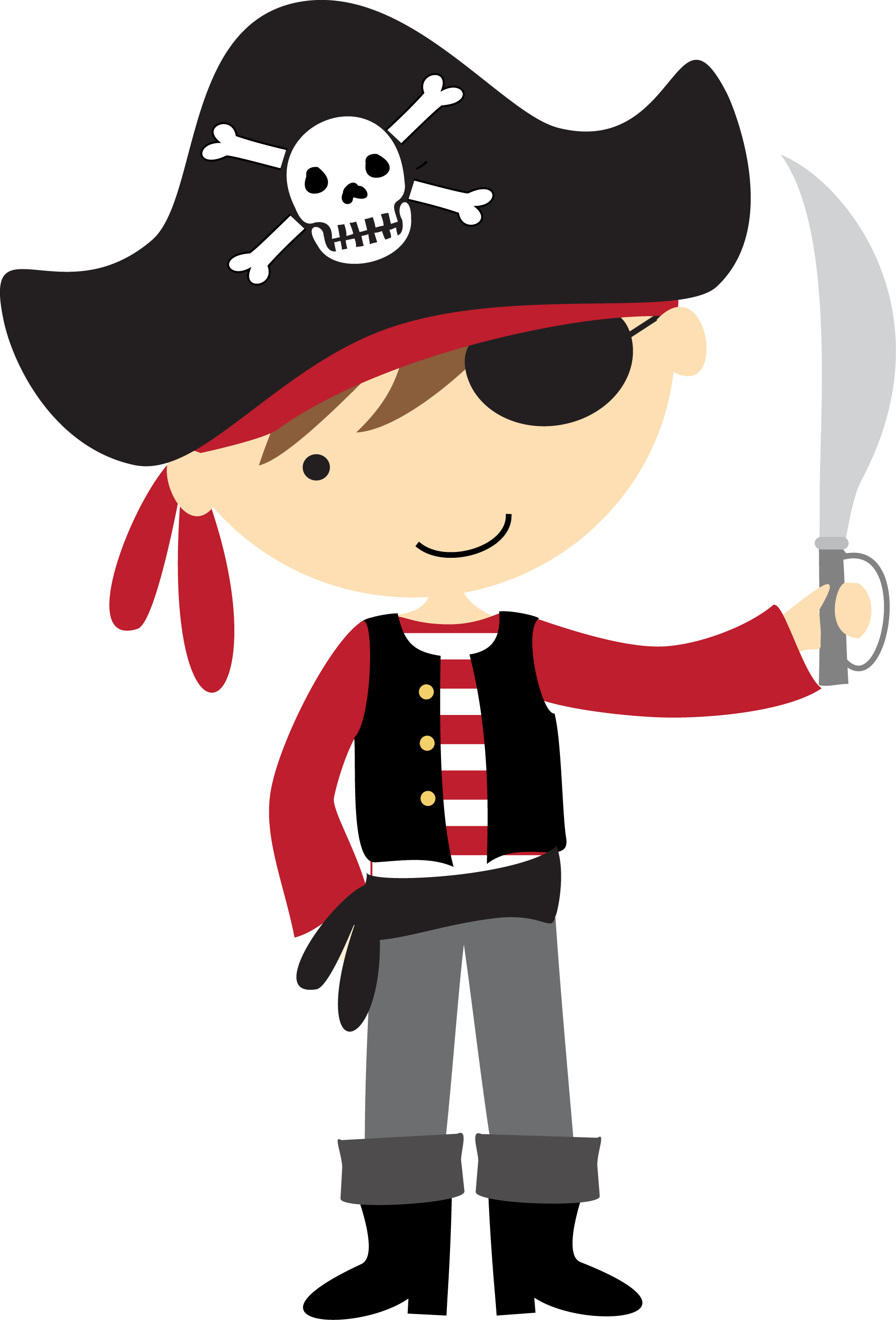 Pirate Clipart For Kid Png - Cute Pirate Png (1973x2906)