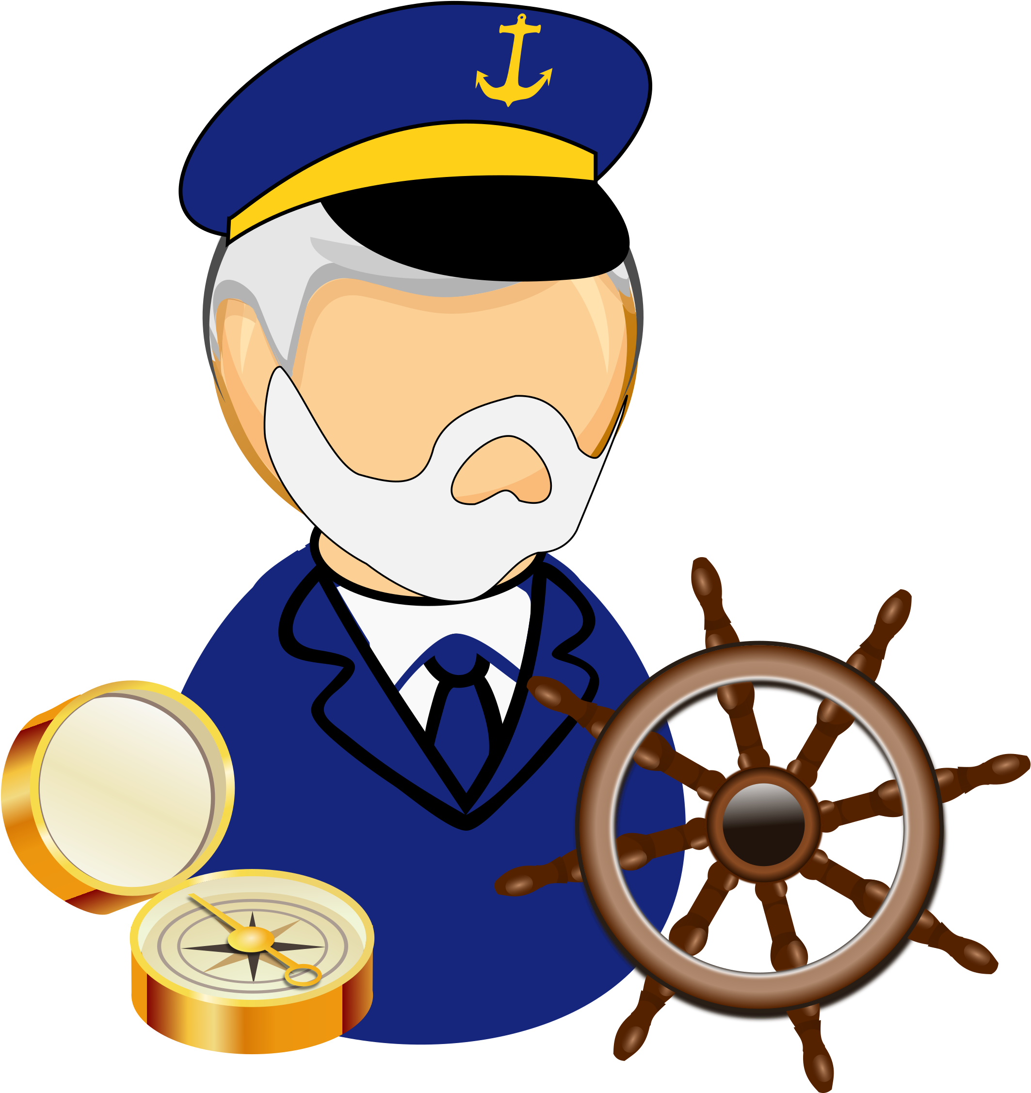 Big Image - Ship Captain Clipart (2271x2400)
