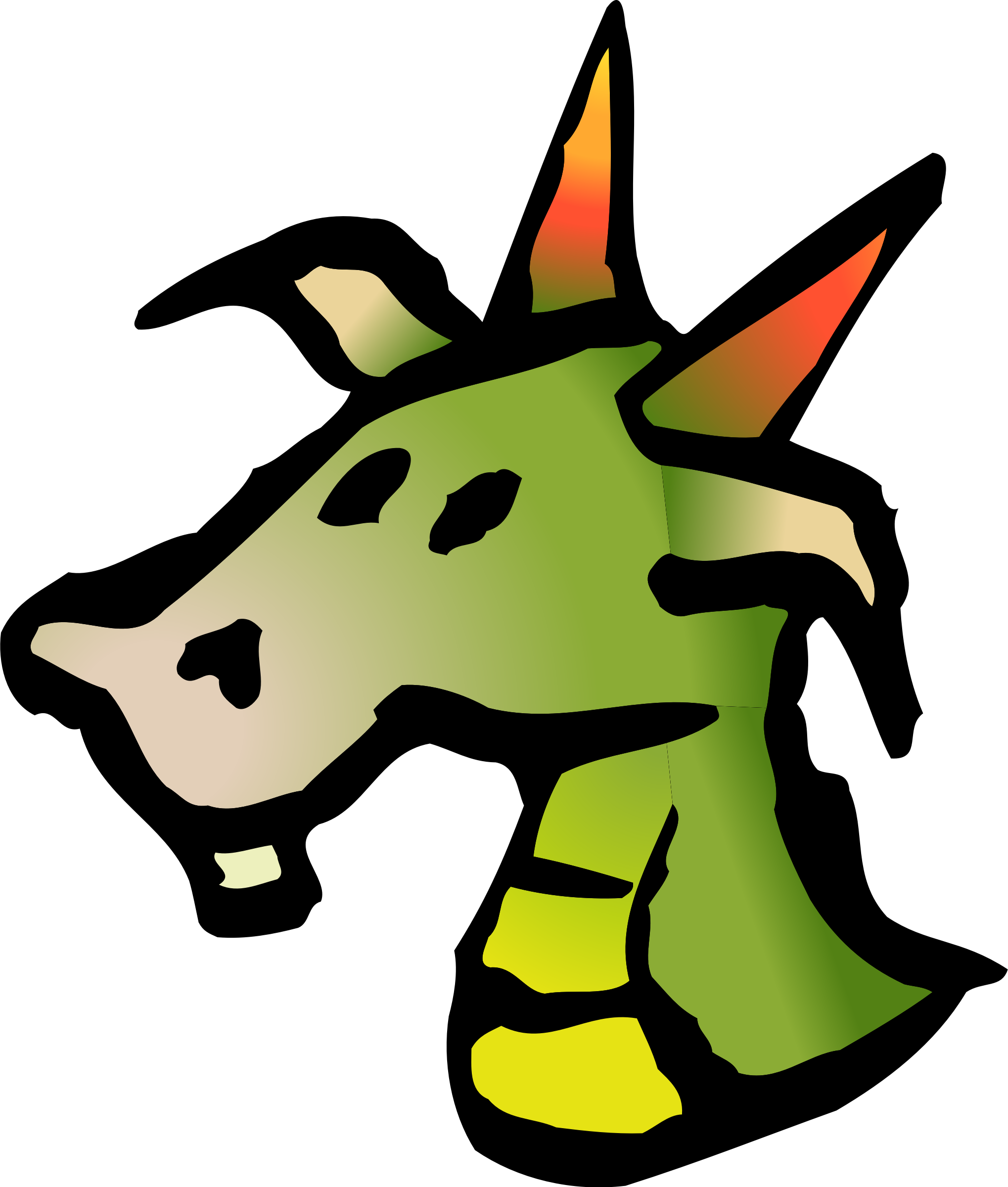 Dragon Head Vector Clipart Image - Dragon Icon (2038x2400)
