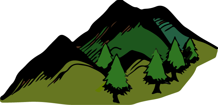 Sightseeing-mountains - Green Mountain Clip Art (733x356)