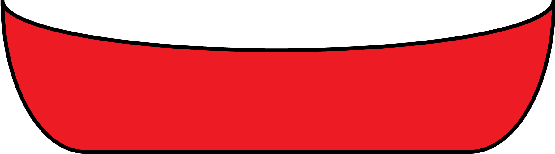 Canoe Cartoon Clipart - Outline Of A Canoe (1800x545)