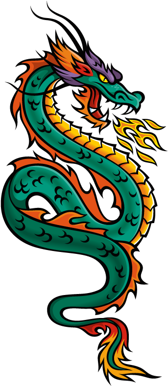 Clip Arts Related To - Chinese Dragon Drawing Colored (362x794)