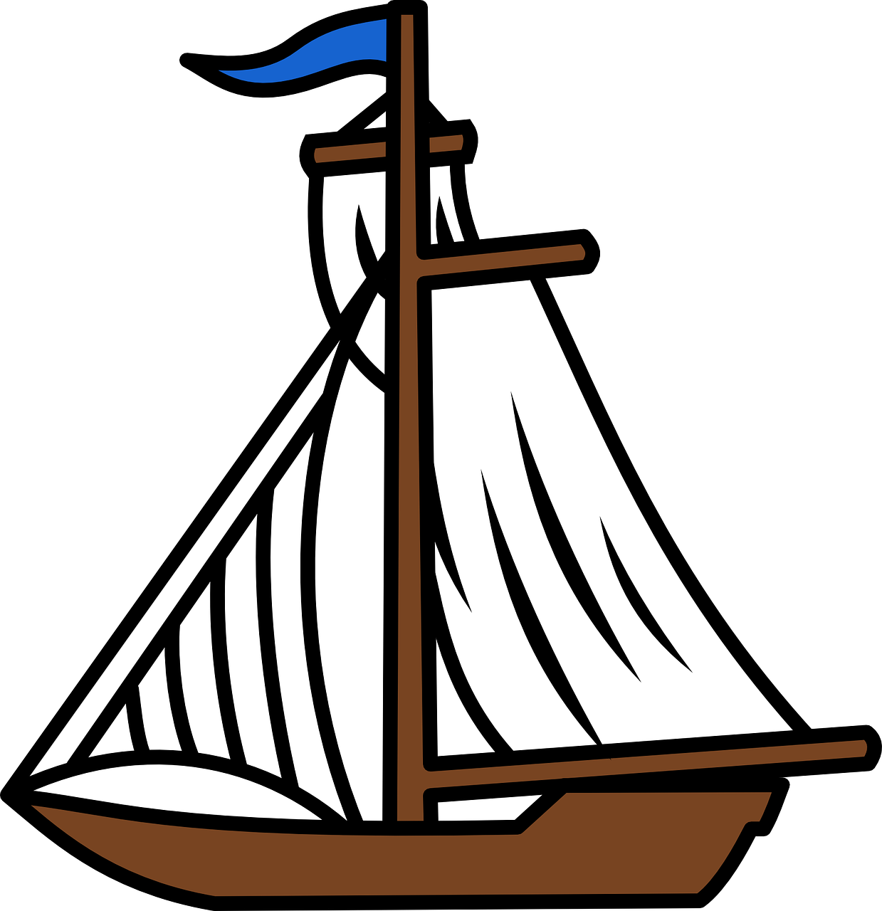 Boat, Sailing, Sails, Sea, Water, Ocean, Transportation - Sail Boat Clip Art (1858x1920)
