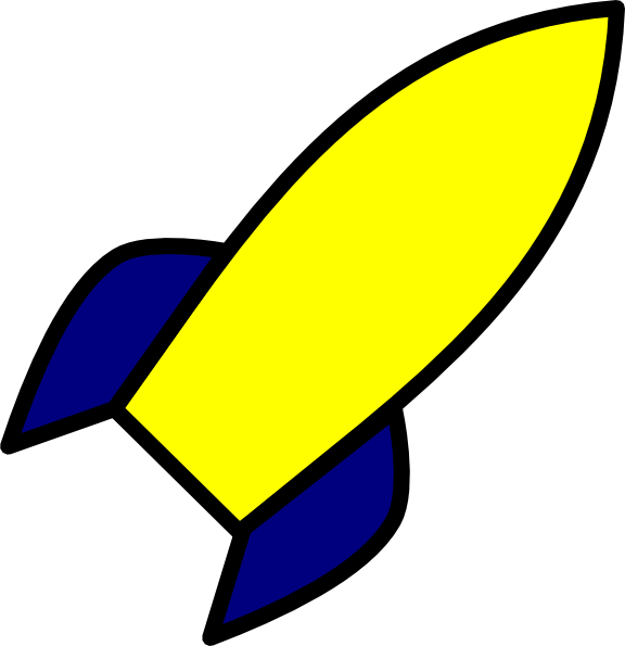 Download - Blue And Yellow Rocket (576x595)