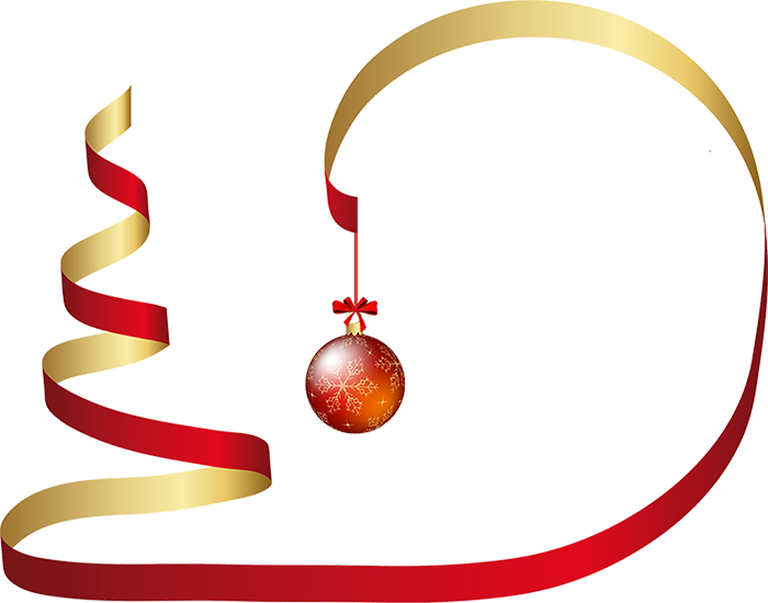Boat Clipart Christmas - Christmas Tree Ribbon Png (700x550)