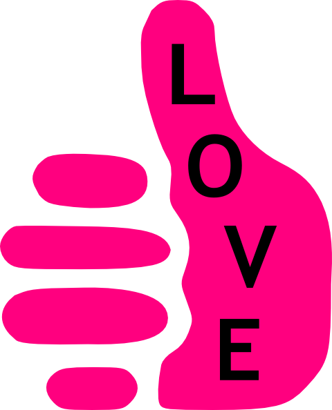 Love Thumb Clip Art - Pink Thumbs Up Clipart (480x594)