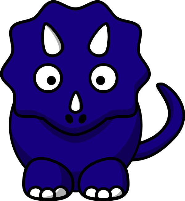 Prehistoric Dinosaur Clipart - Custom Blue Cartoon Triceratops Throw Blanket (600x650)